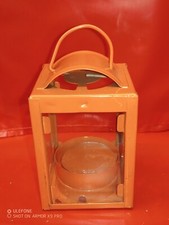 LANTERNA IN METALLO  COLORATO PORTA TEA LIGHT O CANDELA COLOR ARANCIO SEGNAPOSTO