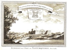 GHANA AFRICA "Zuidgezigt van't Fort van Tantumquerri" 1760 J. van der Schley