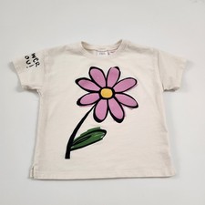 Zara Kids T Shirt Cream Flower