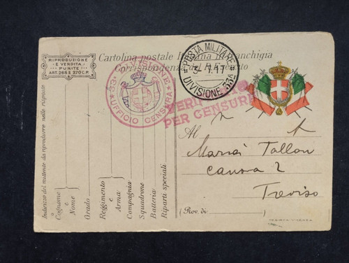 Timbro posta militare ww1 - ww1, 33°