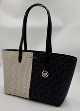 Borsa Michael Kors LG Tote Jet Set da viaggio/nero, bianco, oro, nuova