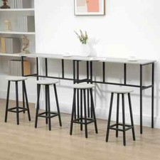 Set Tavolo Bar Industriale 6 Pezzi 2 Tavolo Cucina Colazione 4 Sgabelli Grigio Compatto