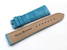 Strap Band Maurice Lacroix Alligator Genuine Leather Sky Blue 22/18mm Hand Made