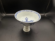 Tazza gambo blu e bianco
