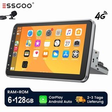 Autoradio 8 Core 4G 10.1" Carplay 6+128G Android 13 GPS 1 DIN Girevole Schermo