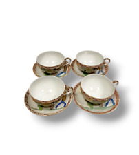 Servizio da The Giapponese in Porcellana Vintage Dipinto a Mano