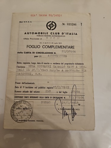 Vintage foglio - a.c.i.,