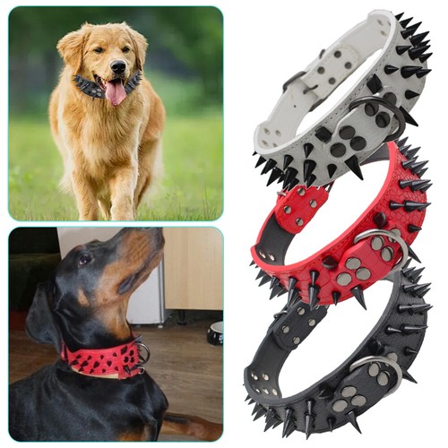 Collare per cani pelle con - cani, in