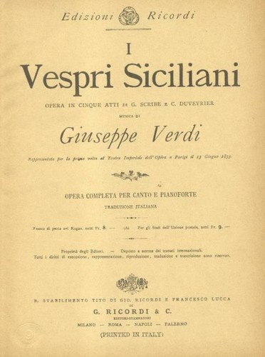 Verdi giuseppe vespri - verdi, giuseppe.