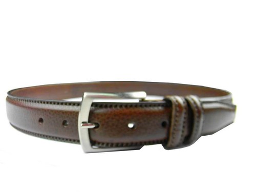 Men belt brown leather - brown,