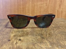 VINTAGE RAY BAN BL BROWN WAYFARER ACETATE SUNGLASSES MADE IN USA 50/24