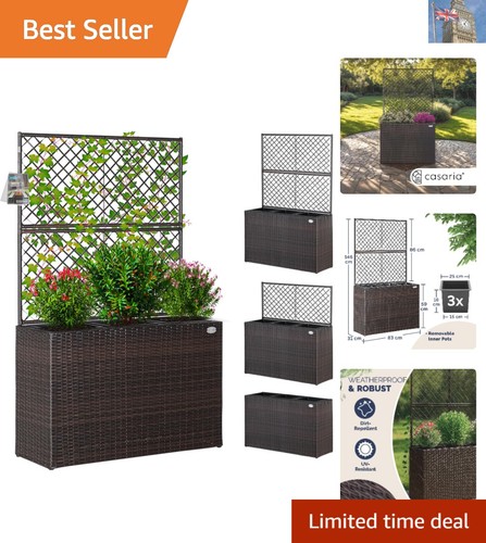 Elegante fioriera rattan - fioriera, 3
