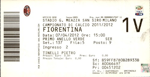 Biglietto stadio milan vs - biglietto, ac