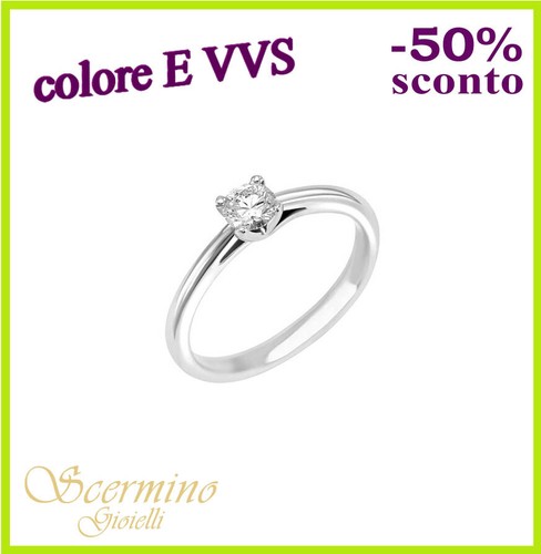 Anello solitario oro bianco - solitario,