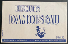 BUVARD PUBLICITAIRE " BISCUITS DAMOISEAU MONTREUIL     "