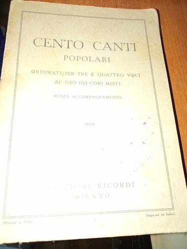 Cento canti popolari ordinati - popolari,