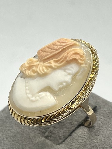 Anello oro 14kt con cammeo - oro,