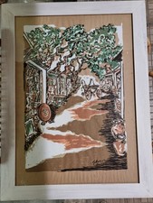 PIERO GAULI  -  MERCATO DELLE PULCI DI PALERMO  -  TEMPERA SU CARTA PAGLIA