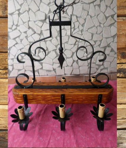 Lampadario rustico country - lampadario,