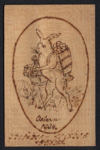 Cartolina legno coniglietto - in,