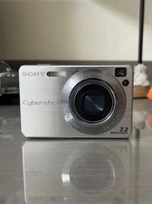 Sony Cybershot DSC-W120 7,2 MP CCD fotocamera digitale vintage - 100% funzionante - argento