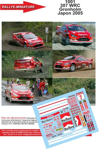 Decals ref 1001 peugeot - 1/43,