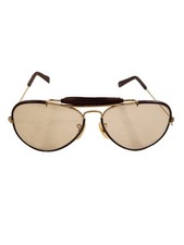 Occhiali da sole Ray-Ban a goccia, GLD BRW, uomo, PELLE RAY-BAN, Made in USA, Baus