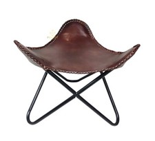 Pouf In Pelle Marrone Apribile