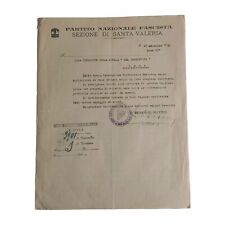 1930 Partito Nazionale Fascista Santa Valeria Lettera X Scuola Caseificio C01807