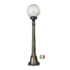Lampione alluminio h.116 Giardino con sfera d.25 Fiuggi C12 Made in Italy