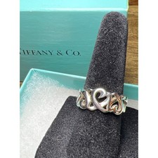 Anello Tiffany & Co. Paloma Picasso Triplo Cuore Amorevole Argento Sterling Misura 6