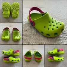 CIABATTE ZOCCOLI SABOT IN GOMMA CROCS  COLORE VERDE-ROSA  TAGLIA 23/24