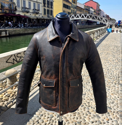 Giubbotto giacca pelle - , marrone