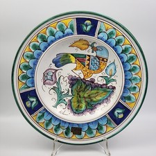 PIATTO IN CERAMICA DI GUBBIO C.A.F.F.  ARTE MAIOLICA ITALY decorato CENTROTAVOLA