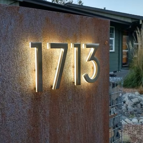 Led house number sign metal - led,