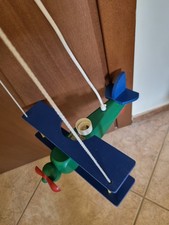 Lampadario In Legno, in ottime condizioni, per camera bambino, colore blu 