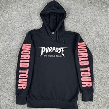 Felpa con cappuccio Justin Bieber uomo XS nera scopo World Tour H&M divisa