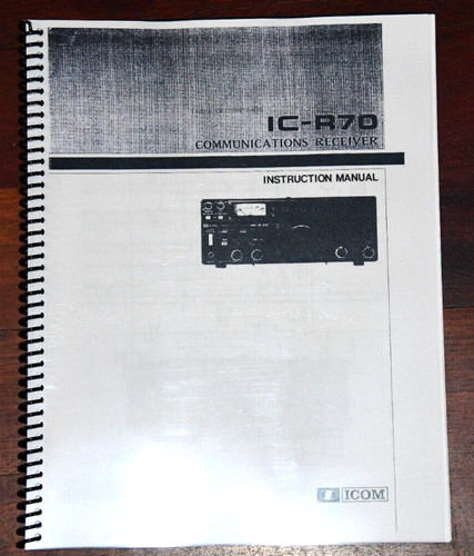 Icom r70 manuale di - icom, ic-r70