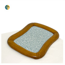 Vassoio da portata vintage legno melaminico Italia stile modernista anni 50 mosaico