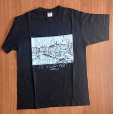 T-shirt - MARSEILLE - Le Vieux-Port - Tag. S - Colore Nero - NEW !!