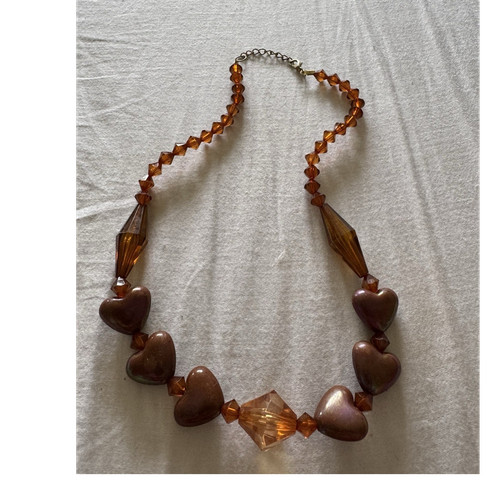Collana perline marroni - perline,