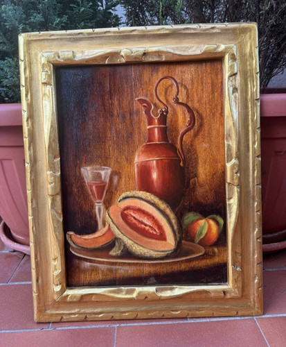 Dipinto olio compensato - su,