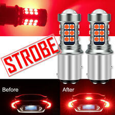 2PCS 1157 LED flash stroboscopico rosso freno coda stop luce parcheggio lampadine lampada luminosa