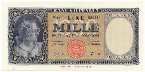1000 lire italia - italia, di