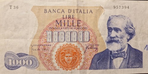 Italia banconota 1000 lire - italia,