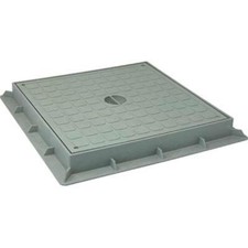 Chiusino completo Tombino Pozzetto Botola Coperchio e Telaio PVC plastica 