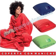 IDEA REGALO NATALE COPERTA PILE CON MANICHE SACCO MORBIDO BELLISSIMO