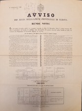 Lombardo-V. Verona, MANIFESTO RENDE NOTO l'Asta per i beni militari. 16.12.1956