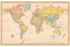Poster Mappa del Mondo 150x100