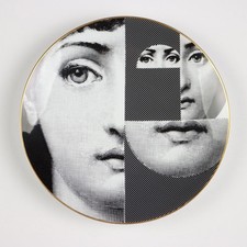 Piatto Piero Fornasetti per Rosenthal Temi e Variazioni Vintage Anni 80-90